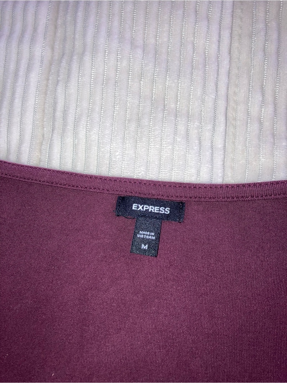 Express Ribbed Square Neck Top - Plum - Picture 2 of 4